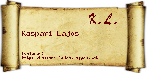 Kaspari Lajos névjegykártya