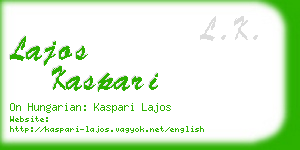 lajos kaspari business card